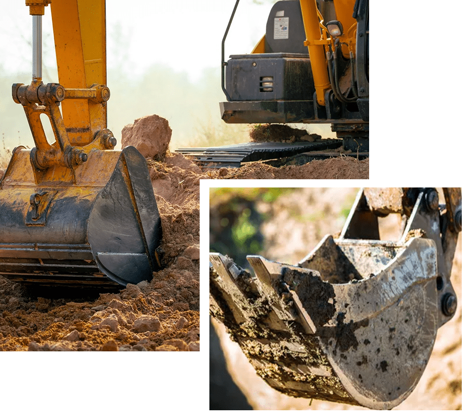 Total Trucking construction trench excavator site work