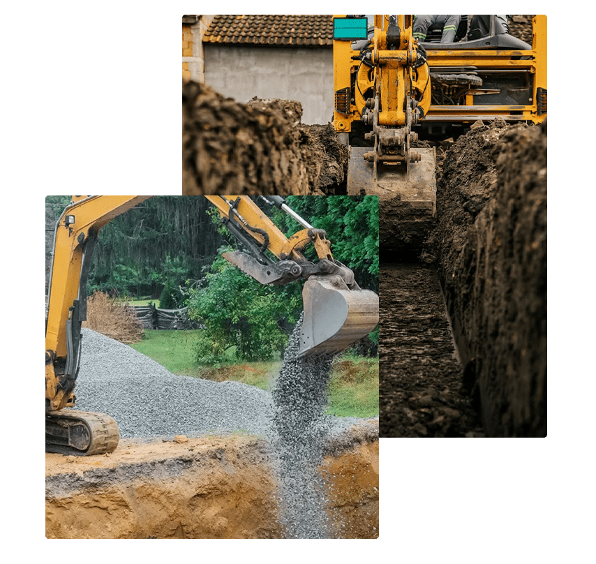 Total Trucking commercial demolition and excavation project collage