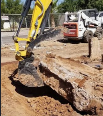 Excavated Material Removal track hoe loader